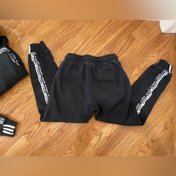 Adidas originals RYV tape hoodie & sweat pants tracksuit w logo tape detail - Picture 4 of 12